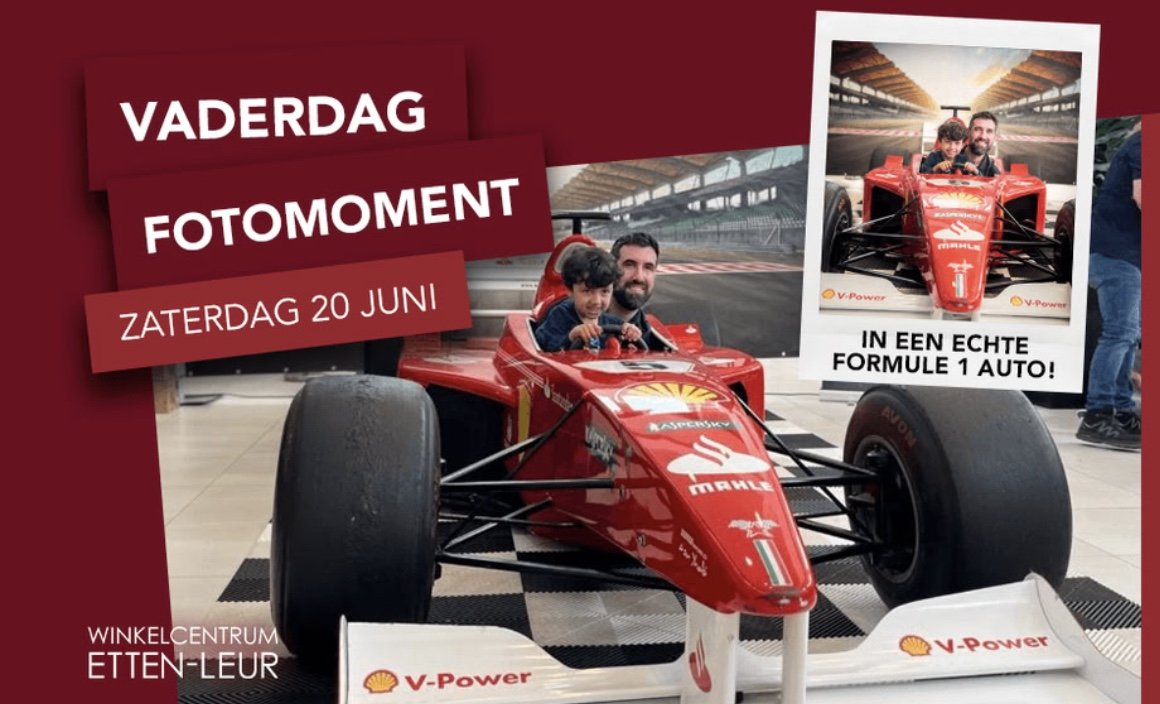 Vaderdag: Formule 1 auto in het Winkelcentrum
